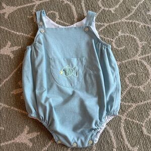 Proper Peony Blue Baby Bubble with Fish Embroidery